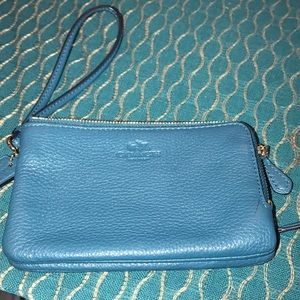 Coach double zip wristlet
